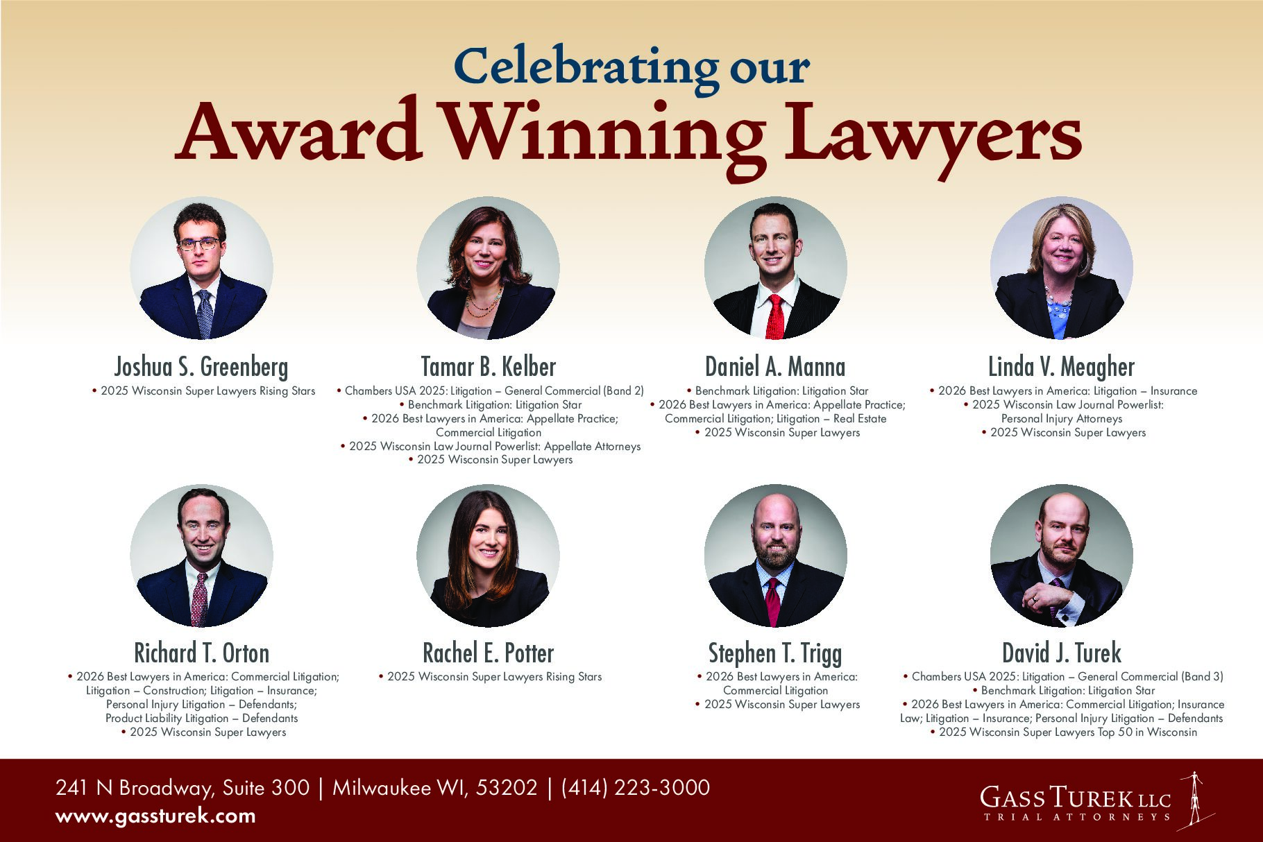 Gass Turek Attorneys Honored in 2025